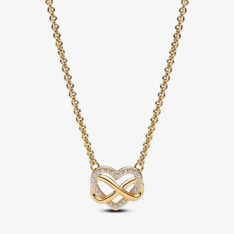 Collar con colgante de corazón infinito brillante