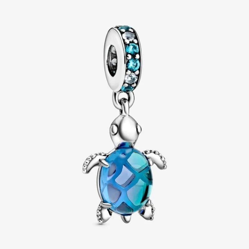 Charm colgante de tortuga marina de cristal de Murano